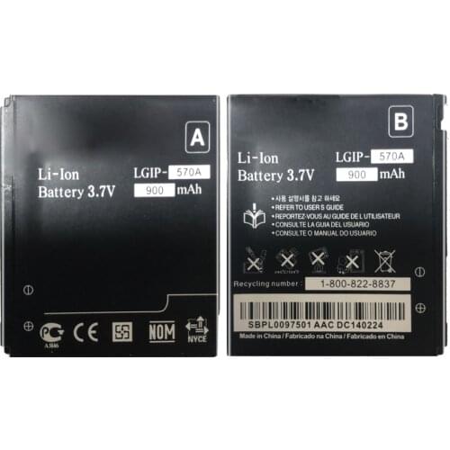 Mobile Phone Battery LGIP-570A 900mAh for LG KC550 KC780 KF700 KP500 KX500 KC560 KV500