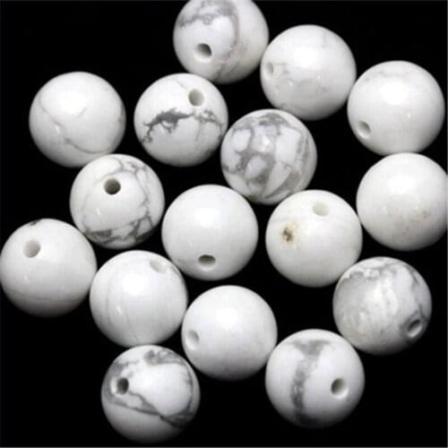 White Turquoises Bead Naural Loose Spacer Beads 4/6/8/10 Mm for Jewelry Making DIY Bracelet Gift