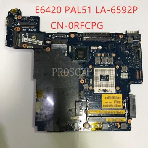 Free shipping for CN-0RFCPG 0RFCPG E6420 PAL51 LA-6592P Laptop Motherboard QM67 DDR3 100% fully tested OK