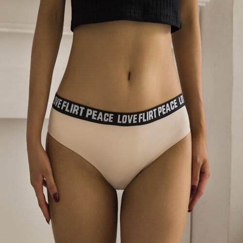 Sexy Panties Womens Seamless Silk Thongs Low Waist Female Letter G-String Solid Woman Intimates T-Back Sport Lady Lingerie