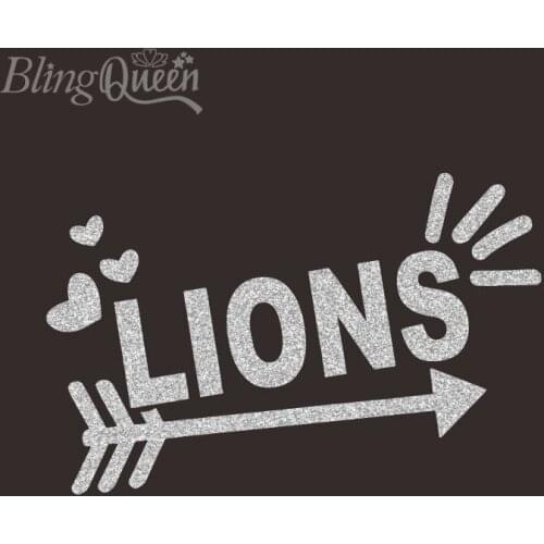 BlingQueen 12PCS/LOT T-Shirt Clothing Transfers Iron-On Glitter Vinyl Stickers Lions Design