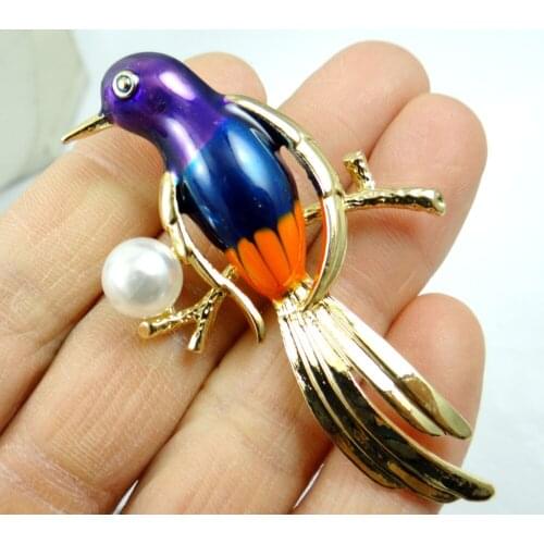 Natural Quartz Crystal Turquoises bird Brooches Men Women Suits Dress Hat Collar Brooch Pins Scarf Buckle Jewelry making A5