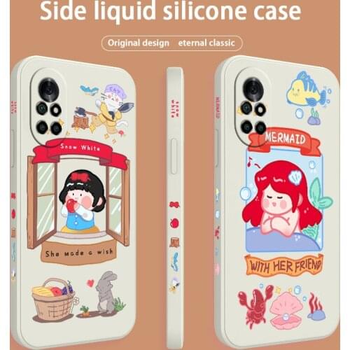 Anime Mermaid Phone Case For Huawei Nova8 8Pro 8SE Nova 7 7Pro 7SE 6 6se 5 5Pro 5Z 5I 5Ipro 5T 4 4E Liquid Silicone Cover