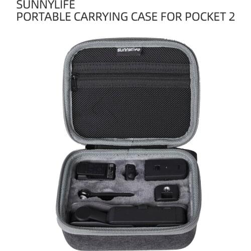 Carrying Case Shockproof Portable Outdoor with Inner Zipper Mesh Pocket Sightseeing Accessories for DJI Pocket 2