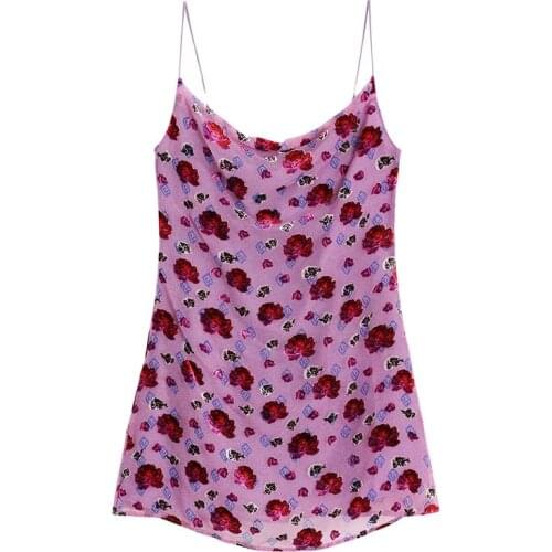 Floral Print Sexy Bodycon French Dress Women 2021 New Sleeveless Mini Dress Party Club Elegant Backless Vestidos Sundress Beach