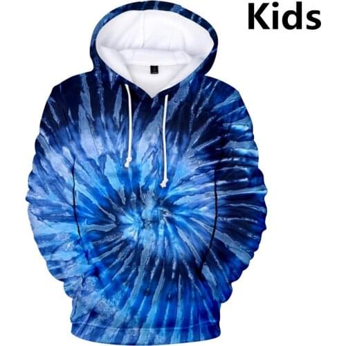 3 To 14 Years Kids Hoodies 3D Tie Dye Flashbacks Hoodie Sweatshirt Boys Girls Colorful Psychedelic Jacket Coat Teen Clothes