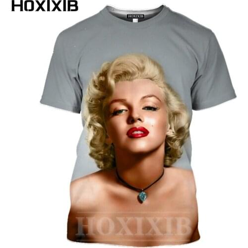 HOXIXIB Marilyn Monroe T Shirt Men Fashion 3D Print Sexy Model Bikini Black Tops Women Tshirt Charming Beauty Cosplay Streetwear