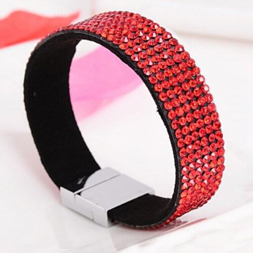 Fashion Jewelry 6 Rows Crystal Rhinestone Bracelets With Magnetic Clasp Wholesale