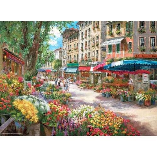 Flower Market scenery Needlework Sets Cross stitch 14CT Unprinted Embroidery kits Arts Cross-Stitching,DIY Handmade Home Decor
