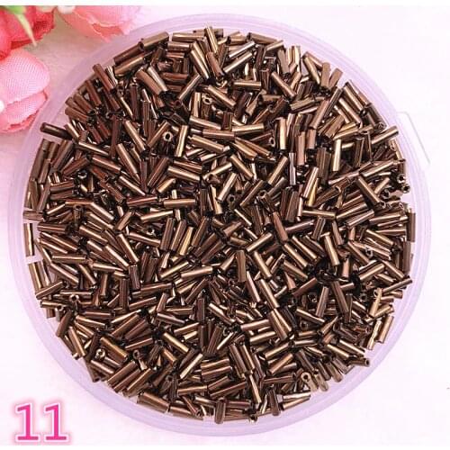 New 2*6.5mm 400pcs/lot Czech Cylindrical Glass Bugle Beads European Seed Long Tube Two Hole Loose Beads for Jewelry Making #11