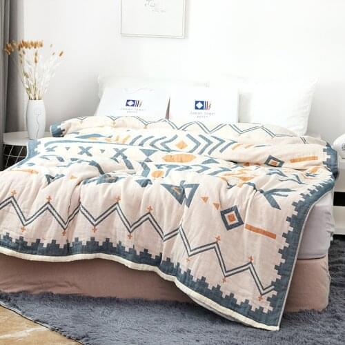 Japanese cotton nap blanket for beds gauze thickened towel quilt adult air-conditioning cover lunch break sofa blanket soft