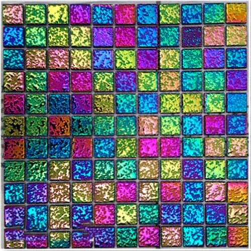 11 PCS Iridescent Ceramic Mosaic Tiles for Kitchen bathroom Wall brick/ Floor Tile Home improvement
