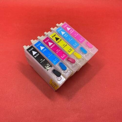 YOTAT Refillable T0801 Ink Cartridge T0801-6 for Epson P50 RX660 R265 R360 RX560 R285 RX585 RX685 PX700 PX710 PX810 printer