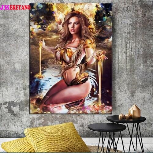 Full Square Round Diamond Embroidery DIY Diamond Painting Battle angel Cross Stitch kit mosaic Y4535
