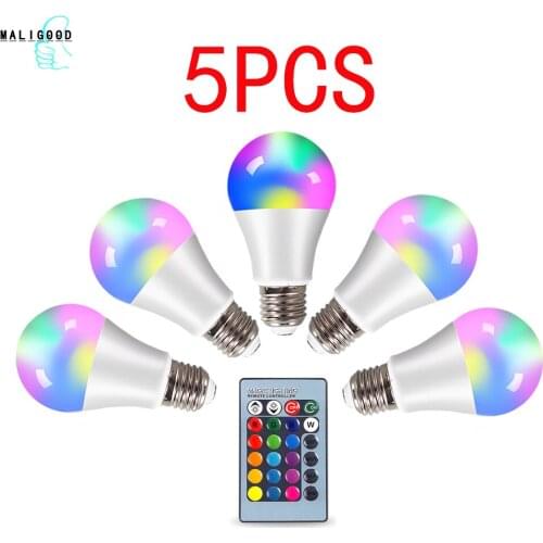 E14 E27 RGB LED Soptlight 4W10W15W 220V LED RGB Bulb Light 16 Color Change lamp Lampada 24key Remote Control holiday Decoration