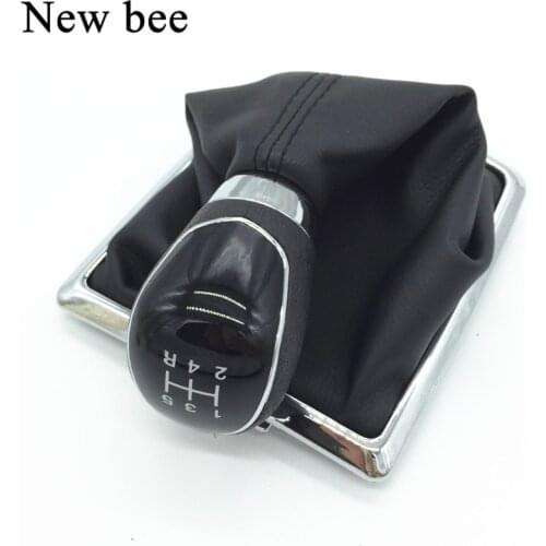 Newbee Manual Gears 1 2 3 4 5 R Speed Gear Shift Knob With PU Leather Boot For Ford Focus 2005 2006 2007 2008 2010 2011 2012