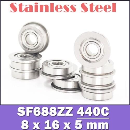 SF688ZZ Flange Bearing 8x16x5 mm 10PC Double Shielded Stainless Steel Flanged SF688 Z ZZ Ball Bearings SF688-2Z SF688Z