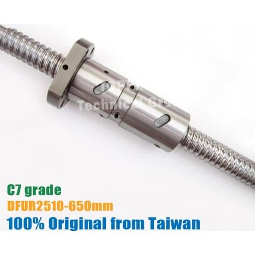 Taiwan TBI DFU2510 C7 650mm ball screw 10mm lead with new OFU2510 ballnut for high precision CNC diy kit DFU set