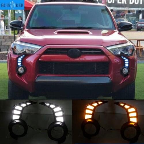 LED DRL Headlights For Toyota 4 Runner 4Runner 2014 - 2021 Daytime Running Light Car Accessories foglights Fog Lamp Decoration
