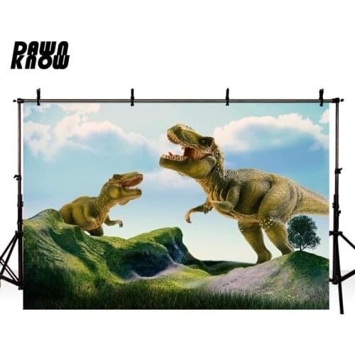 DAWNKNOW Vinyl Photography Background Cartoon Dinosaur Photographic Backdrops For Children Photocall Photo Studio Props lv-2815