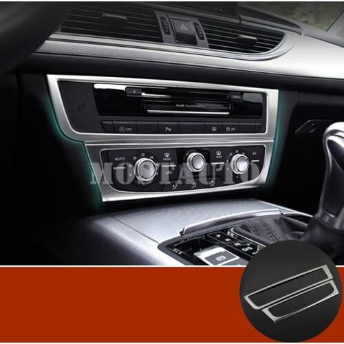 For Audi A6 S6 Interior Center Console CD Panel Trim Cover 2012-2018 2pcs Car Decor Car Trim