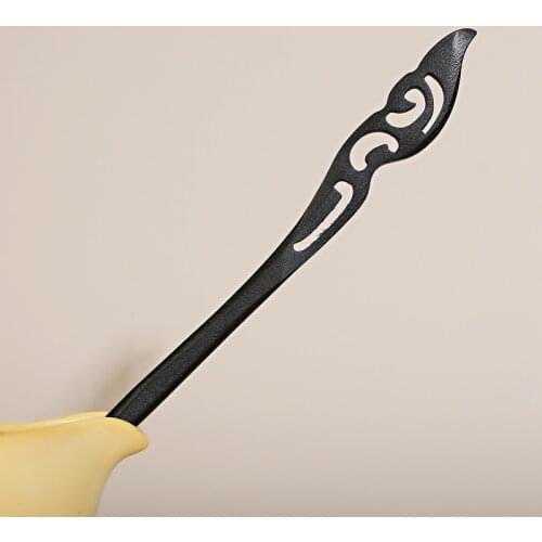 Womens Ethnic Chinese Style Flower Black Wood Hairpin Handmade Carved Hair Sticks Hair Accessories Jewelry