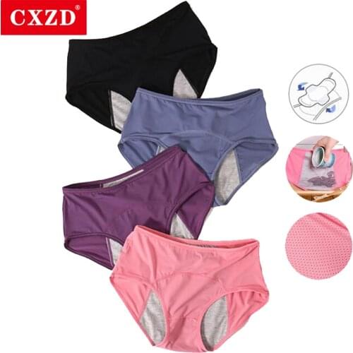 CXZD Leak Proof Menstrual Panties Physiological Pants Women Underwear Period Cotton Waterproof Briefs Dropshipping