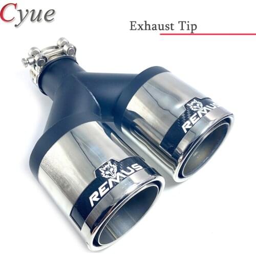 1PCS 304 Stainless Steel Universal Exhaust Tip Remus Dual Exhaust Muffler Pipe Tip for bmw benz Hond
