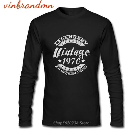 1970 Legendary Vintage All Original Parts Graphic Men Long Sleeve T Shirts Fashion Tee Top 1970 Graphic Male Cotton Cool T-shirt