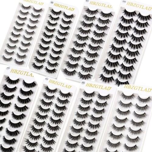 2019 New 10 pairs natural false eyelashes fake lashes long makeup 3d mink lashes extension eyelash mink eyelashes for beauty