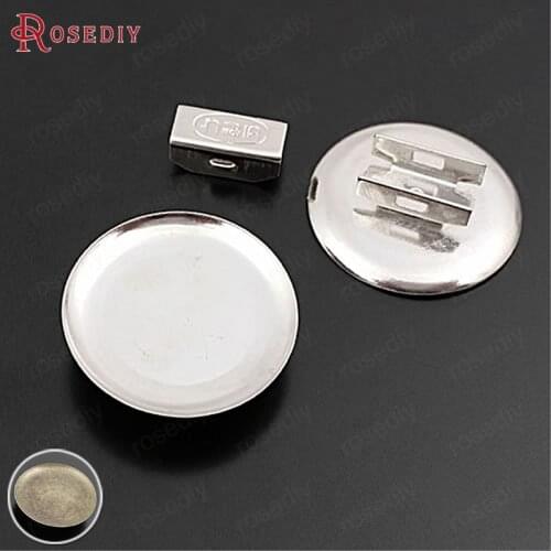 28860)20Sets disk 29MM Imitation Rhodium Iron Trays Bezels for Hair Rope Diy Jewelry Findings Accessories Wholesale