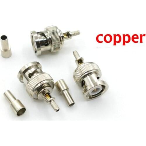 5pcs pcs copper BNC Male Plug Window Crimp for RG174 RG316 RG179 Cable ADAPTER 50 Ohm