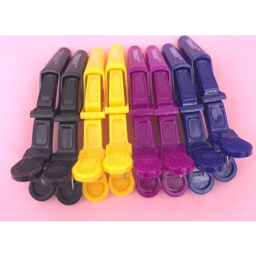 6pcs/lot Plastic Hair Clip Hairdressing Clamps Claw Hair Section Clips Grip Cutting Barbers For Salon Hair Styling Accessories