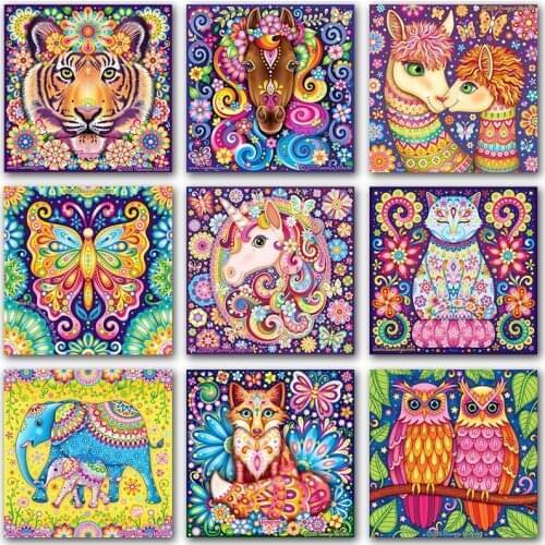 5D DIY Diamond Painting art animals fox cat unicorn tiger Full Square&Round Diamond mosaic embroidery Cross stitch home decor