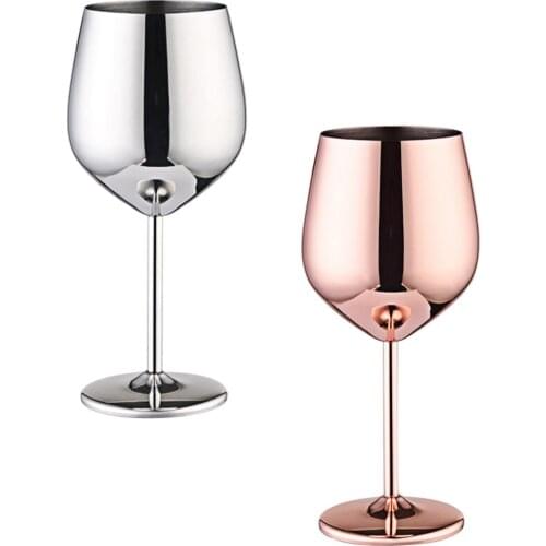 500ml Wine Glasses Copper Mirror Finish Drinkware 18/10 Stainless Steel Goblet for Your Enjoyment 500ML #CW