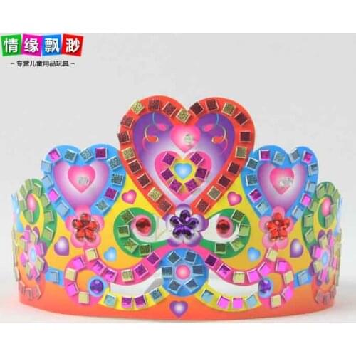 Paper and eva flashing children gift toy DIY crown stickers
