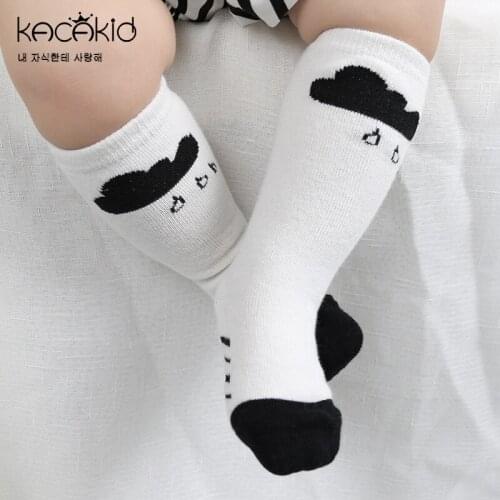 KACAKID Children Stockings Cute Cloud Rain Pattern Unisex Kid Baby Children Stockings Cotton Anti-slip Boys Girl Stocking ka1116