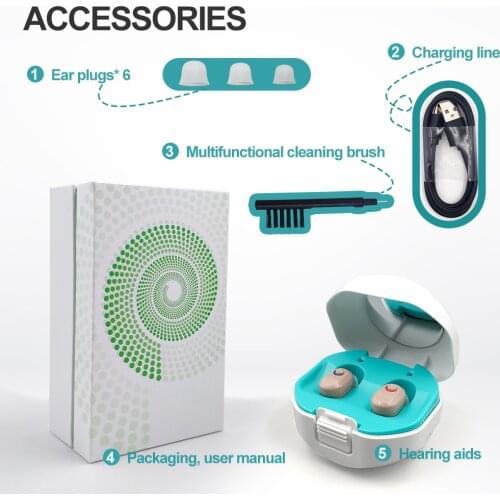 Digital Hearing Aids Rechargeable Digital Hearing Aid with Charging Case Audifonos Hearing Device Hearing Amplifier for Elderly