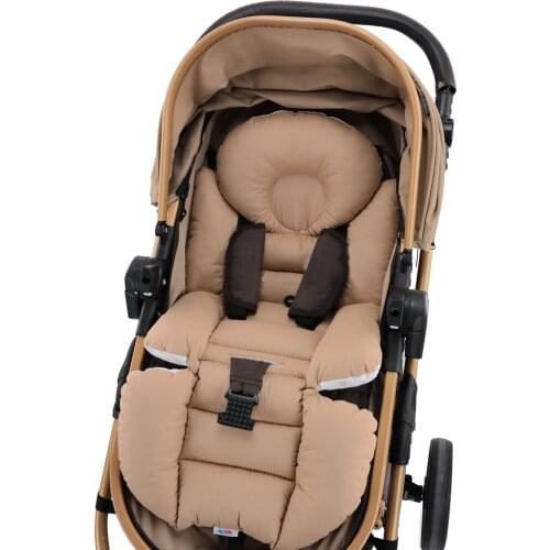 Jaju Baby Handmade, Double Sided ,Coffee and Star Fabric Baby Stroller Cushion