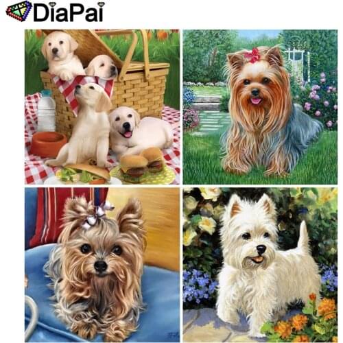 DIAPAI 5D DIY Diamond Painting Full Square/Round Drill "Animal dog" 3D Embroidery Cross Stitch 5D Decor Gift
