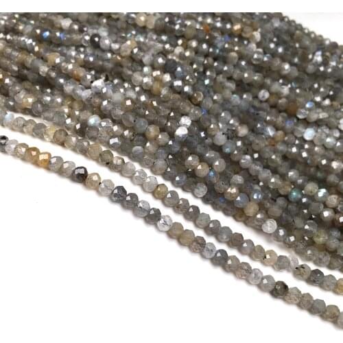 Natural Stone Faceted Scattered bead Flash Stone small Beads for Jewelry Making DIY Necklace Bracelet Accessories size 3x4mm