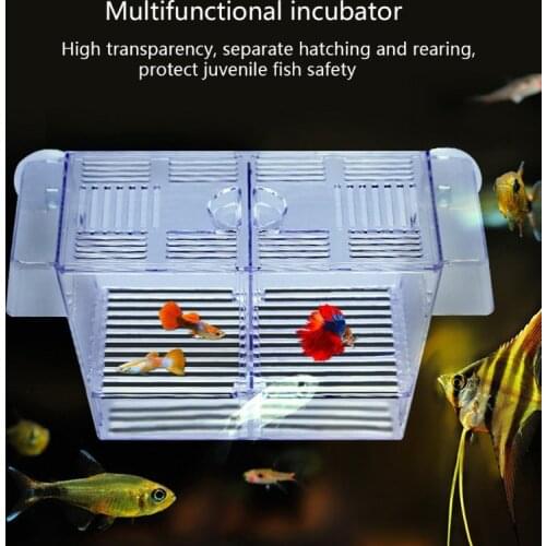 Aquarium Incubator Breeding Box Clear Breeder Clear Fish Tank Isolation Hatching Box Accessory for Clownfish Guppy 2 Sizes