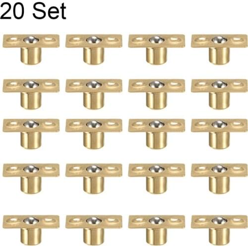 Uxcell 20 Sets 8mm 9.5mm 12.5mm 16.5mm Shaft Dia Door Cabinet Closet Brass Ball Catch Latch Catcher Furniture Fitting