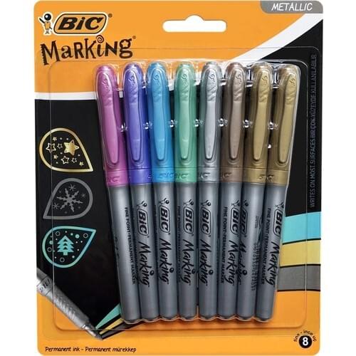 Bic Marking Metallic Permanent Marker Mixed 8'Li Blister