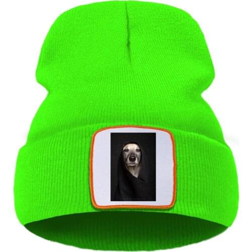 Cool Dog Fashion Printed Solid Color Unisex Cap Cartoon Warm Winter Caps Solid Color Simple Knitted Caps Creative Quality Cap