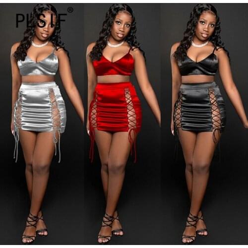 Young Party Lady Fashion Deep V Neck Sleeveless Crop Top And Hot Short 2 Pieces Set Sexy Tight Trackusits