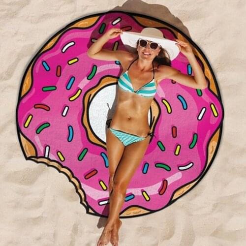 150x150cm Chiffon Tapestry Wall Hanging Beach Towel Tapestry Hamburger Fruit Print Picnic Mat Beach Throw Rug