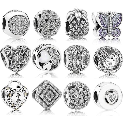 New 100% S925 Sterling Silver Bubble Pineapple Beads Longevity Padlock Suitable Bracelet Diy Bracelet Manufacturers Wholesale