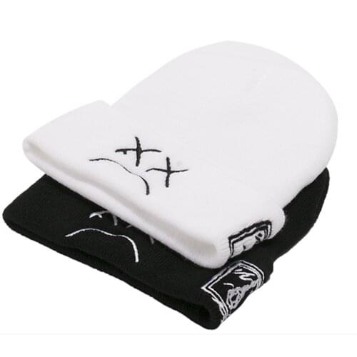 New Lil Peep White Black Beanie Embroidery xxxtentacion Love Men Women Autumn Winter Knitted Hat Skullies Warm Hip Hop Ski Cap