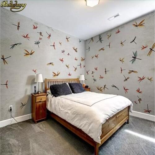 Beibehang Custom wallpaper modern retro hand-painted dragonfly whole house wall papers home decor papel de parede 3d wallpaper